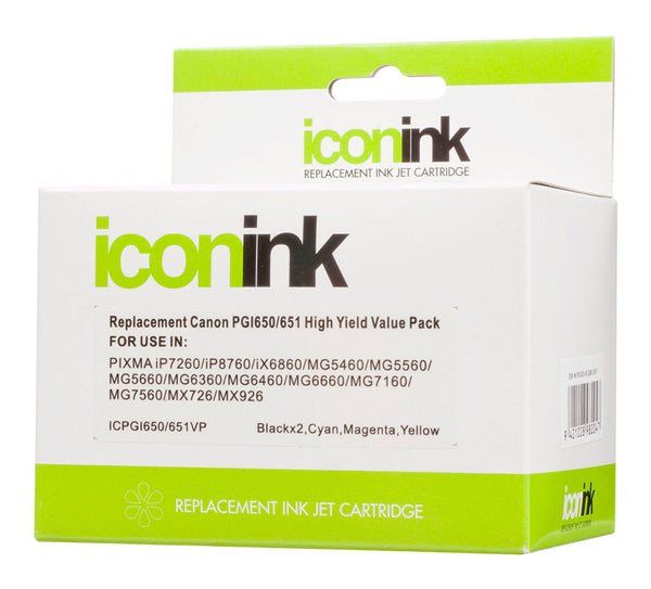 Icon Compatible Canon Pgi650 Cli651 Bbcmy Ink Value Pack