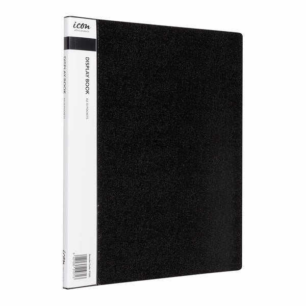 Icon Display Book A4 With Insert Spine 10 Pocket#Colour_BLACK