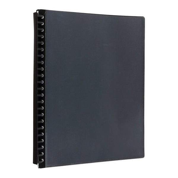 Icon Refillable Display Book With Clear Cover 20 Pocket Black