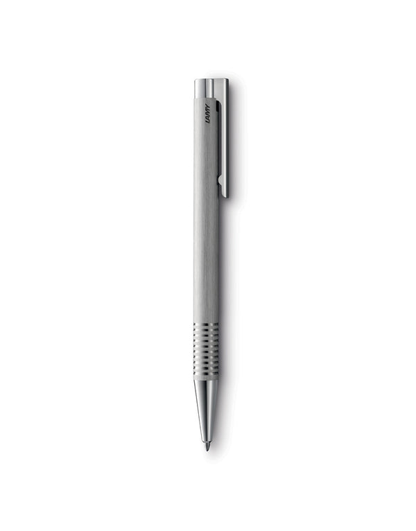 lamy logo ballpoint pen brushed steel (206)