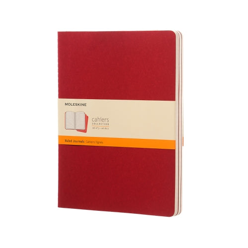 moleskine cahier journals xtra large ruled - pack of 3#Colour_CRANBERRY RED