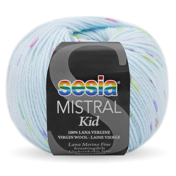 Sesia Mistral Kid Yarn 4ply#Colour_BABY BLUE WITH PASTEL DOTS (1045)