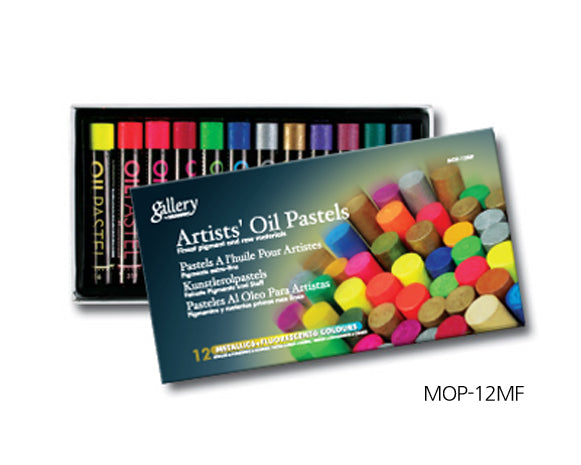 Mungyo Gallery Artists' Oil Art Pastel Blister Set Of 12#colour_METALLIC & FLUORESCENT