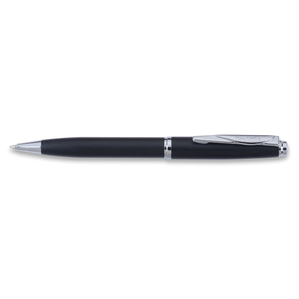 Pierre Cardin Momento Ballpoint Pen Matt Chrome Trim#Colour_BLACK