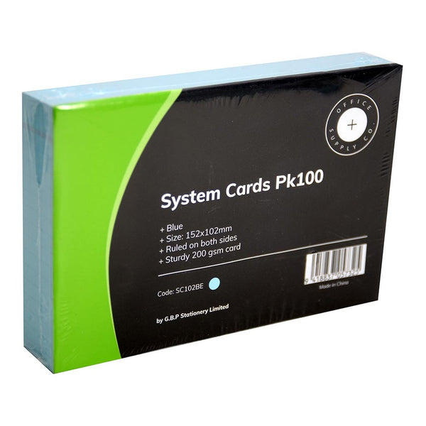 OSC System Cards 102 X 152MM - Pack of 100#Colour_BLUE