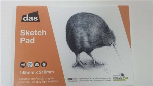Das Acid Free Kiwi Sketch Paper Pad 110gsm 20 Sheets#Size_A5