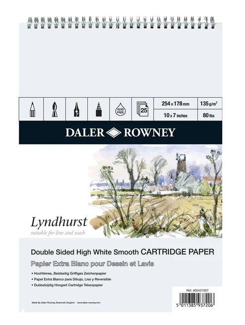 Daler Rowney Lyndhurst Spiral Pad#size_7X5 INCHES