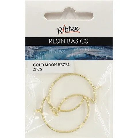 Ribtex UV Resin Bezel Moon Gold - Pack of 2