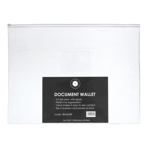 OSC Document Wallet A3 Zip Closure - Pack of 5