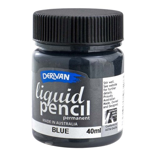 Derivan Liquid Pencil Paint 50ml Permanent#Colour_BLUE