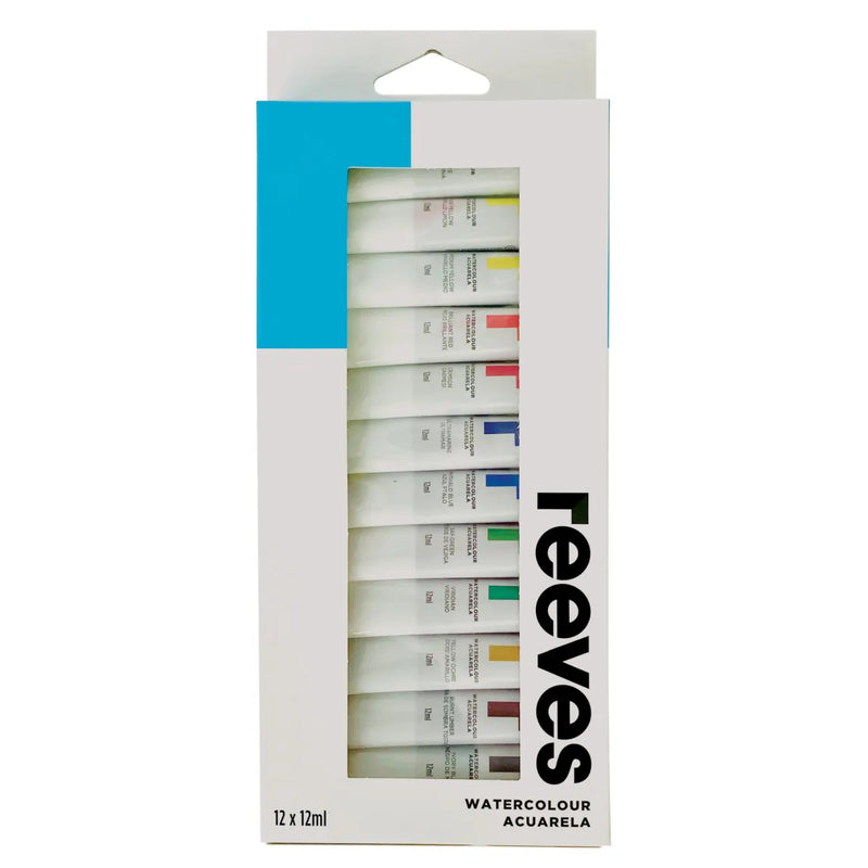 Reeves Watercolour Paint 10ml Tubes - Set Of 12