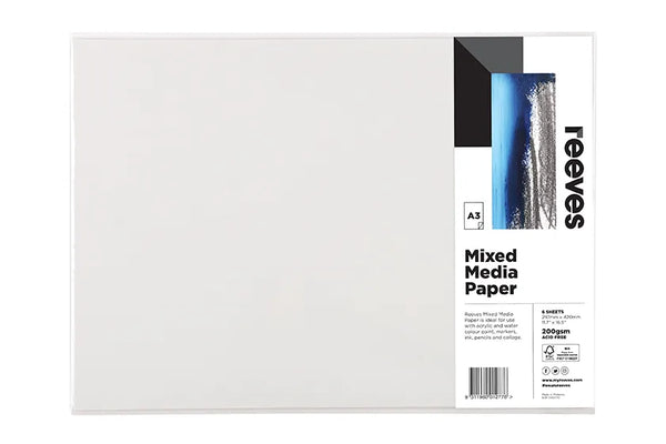 Reeves Mixed Media Paper 200gsm A3 Pack Of 6