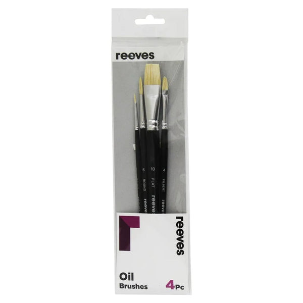 Reeves Oil Brush Hog Short Handle Pack Of 4
