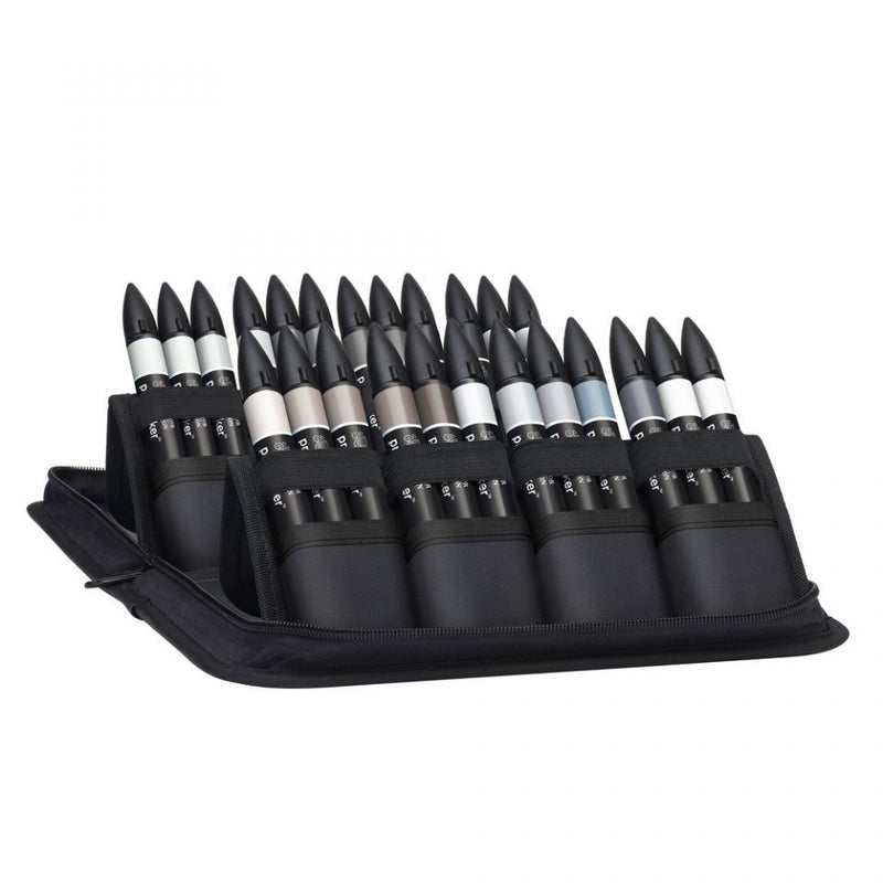 Winsor & Newton Promarkers Black & Grey Set Of 24
