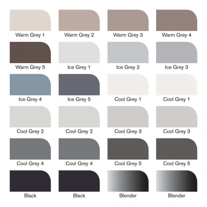 Winsor & Newton Promarkers Black & Grey Set Of 24