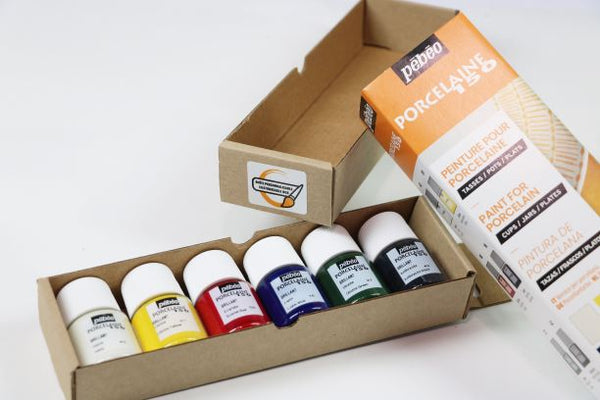 Pebeo Porcelaine 150 Paints 20ml Set A Of 6 Assorted Colours