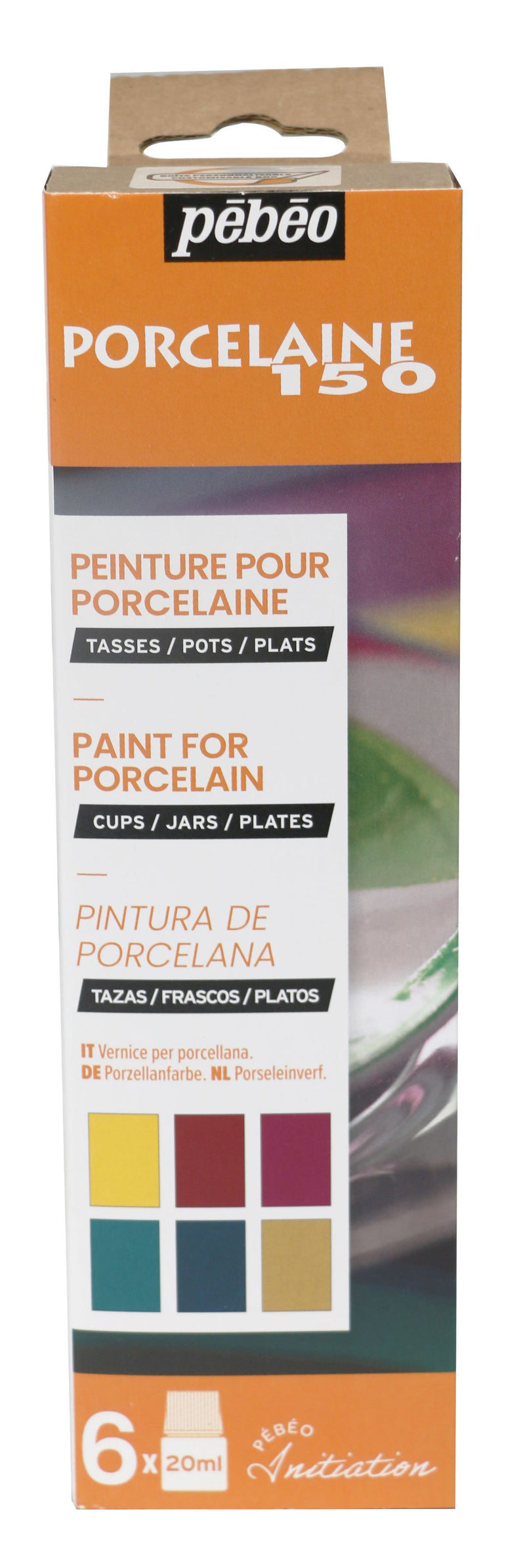 Pebeo Porcelaine 150 Paints 20ml Set B Of 6 Assorted Colours