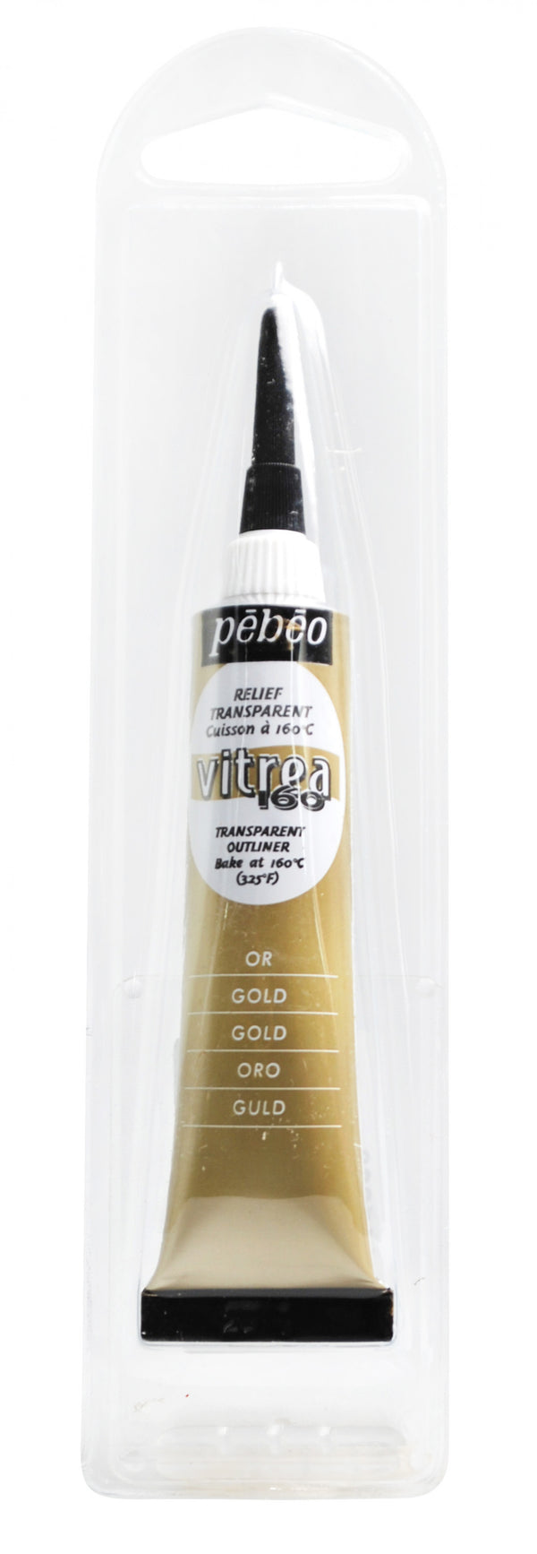Pebeo Vitrea 160 Glossy Outliner Paints 20ml#Colour_GOLD BLISTER