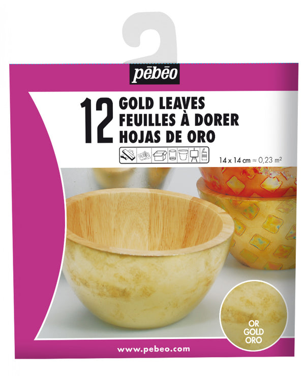 Pebeo Deco Leaves Gold Book Of 12 Sheets