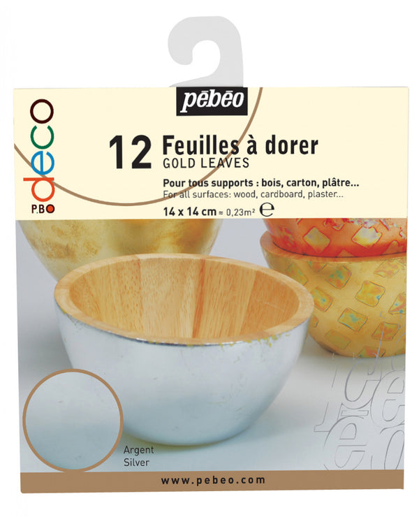 Pebeo Deco Leaves Silver Book Of 12 Sheets