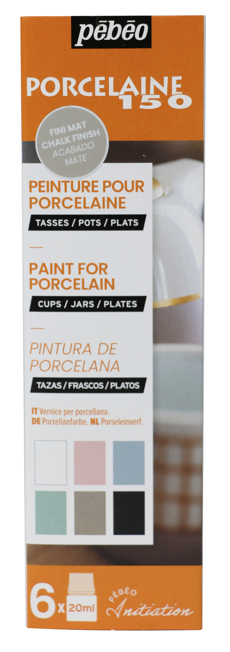 Pebeo Porcelaine 150 Paints 20ml Chalk Set Of 6