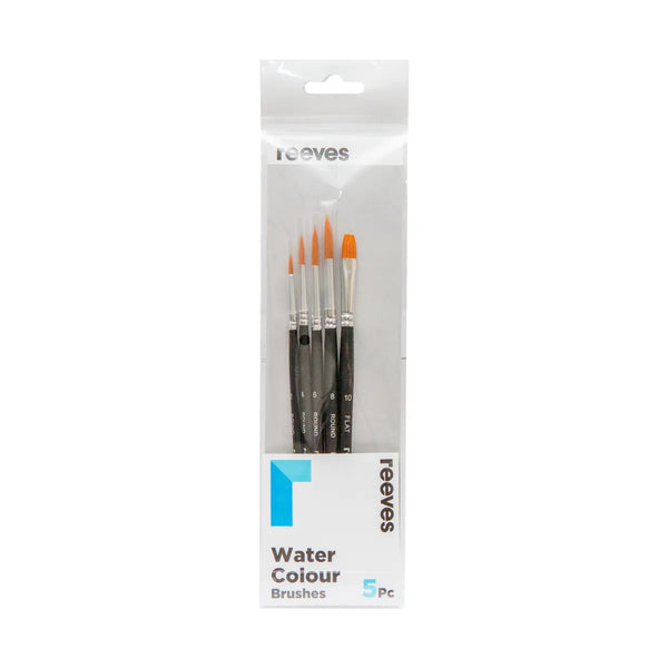 Reeves Watercolour Brushes Golden Synthetic Short Set Of 5