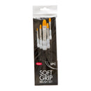 Jasart Soft Grip Gold Synthetic Filbert Short Brushes Set Of 5