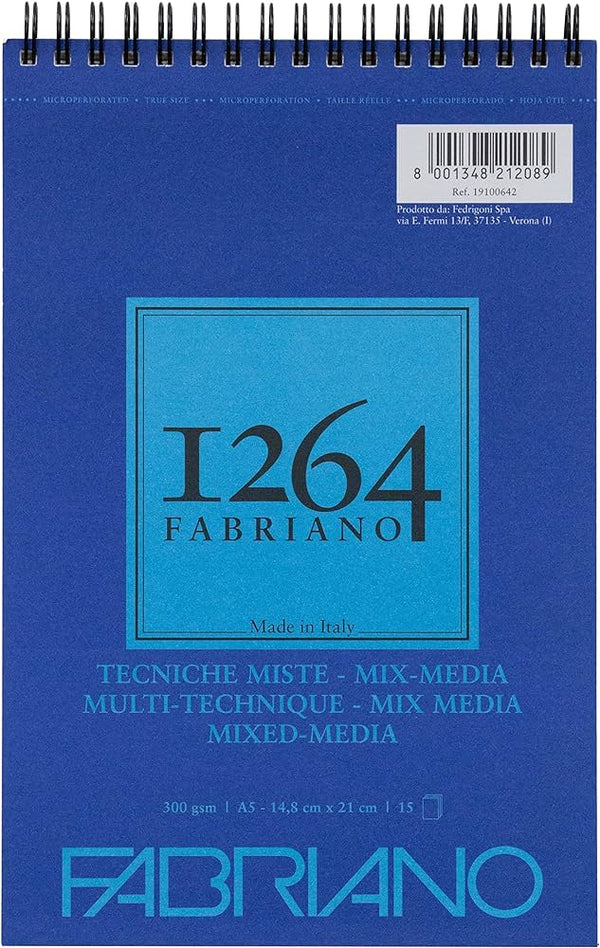 Fabriano 1264 Mix Media Pad Spiral 300gsm#Size_A5