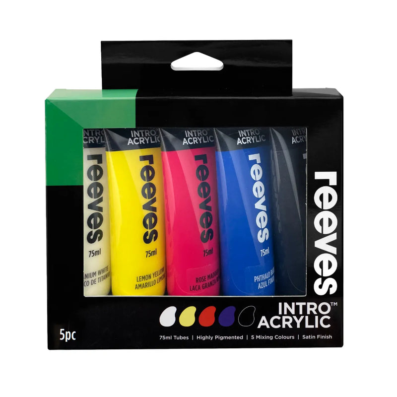 Reeves Intro Acrylic Paint 75ml Set Of 5