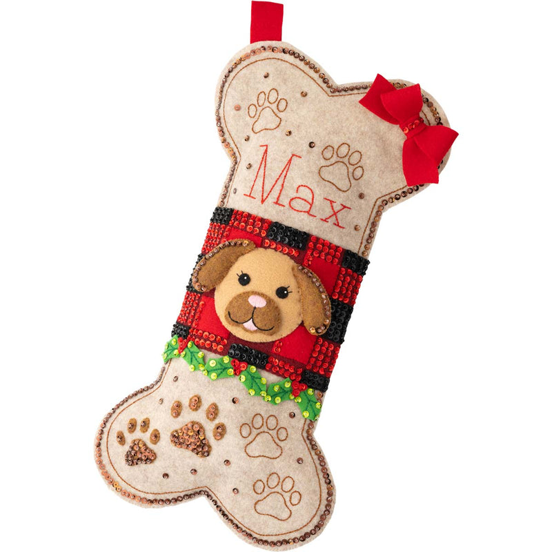 Bucilla 18" Applique Stocking Kit Doggy Treat