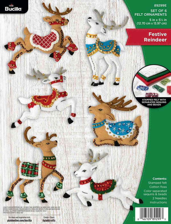 Bucilla Ornament Kit Festive Reindeer