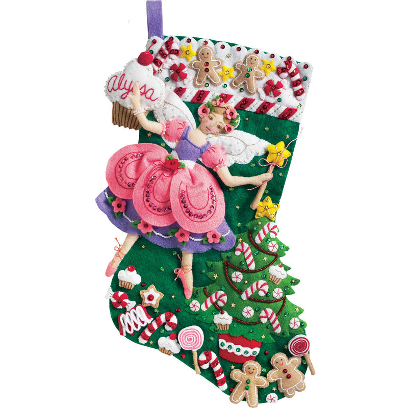 Bucilla 18" Applique Stocking Kit Sugar Plum Fairy