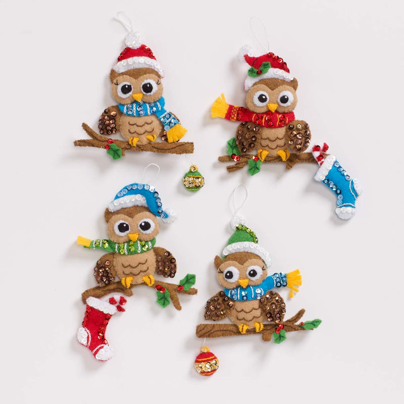 Bucilla Ornament Kit Christmas Owls