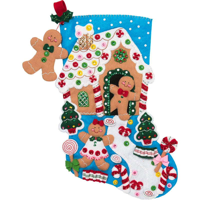 Bucilla 18" Applique Stocking Kit Gingerbread Dreams