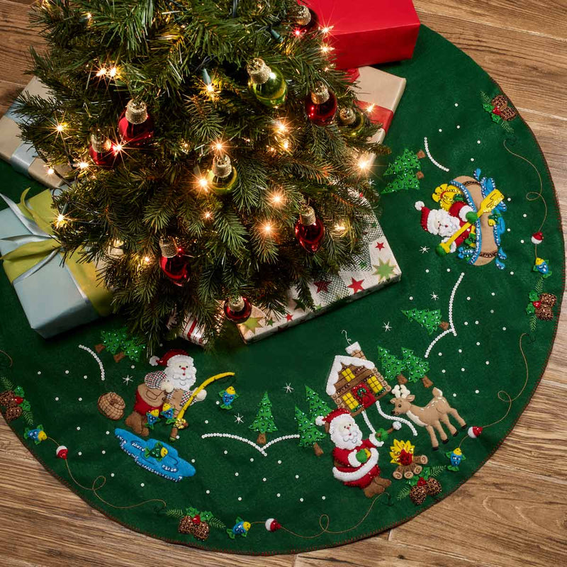 Bucilla Tree Skirt Kit Lodge Santa