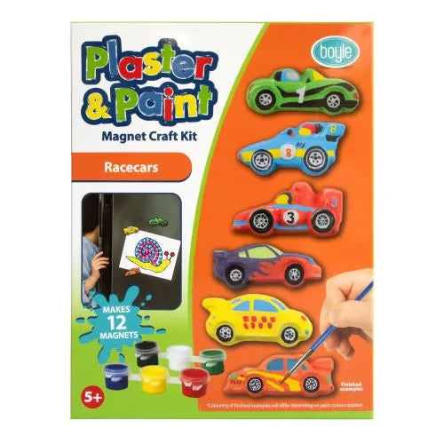 Boyle Plaster & Paint Magnet Craft Kit - Racing Cars