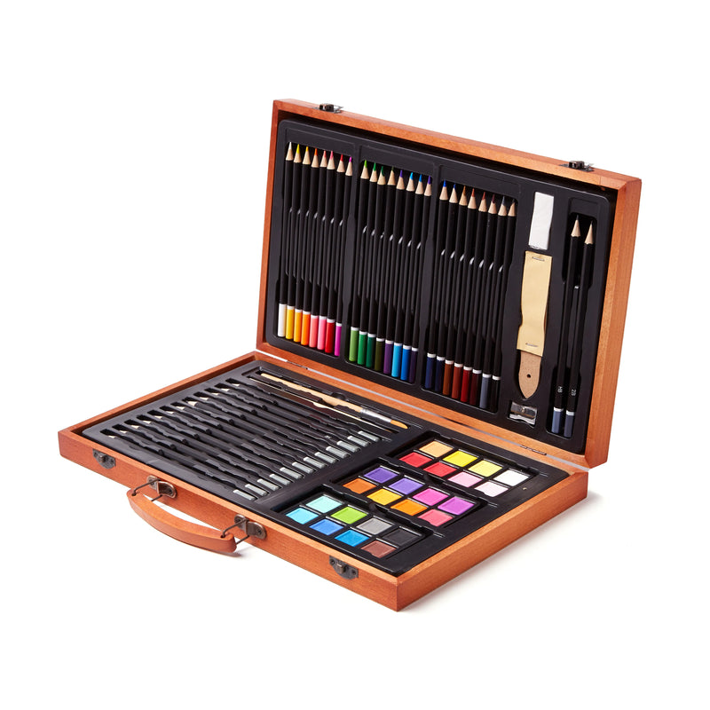 Art Advantage Starter Art Set With Wooden Carry Case Set Of 70