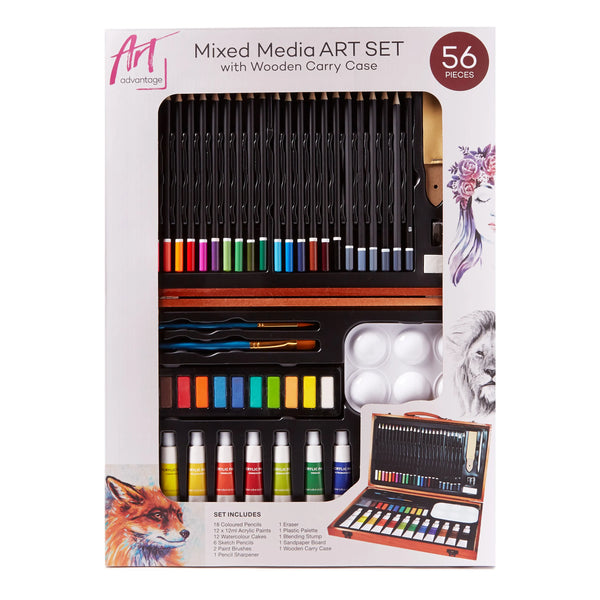 Art Advantage Mix Media Wood Box Set Of 56