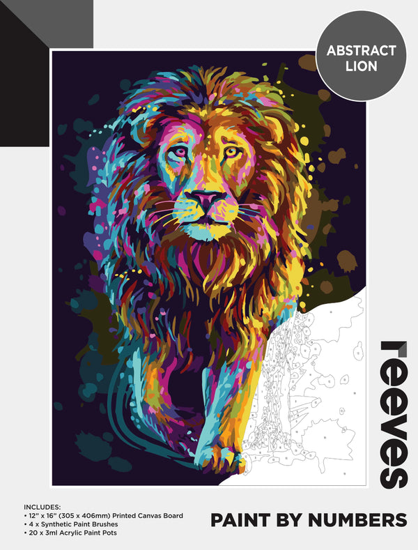 Reeves Paint By Numbers 12x16 Inch Abstract Lion