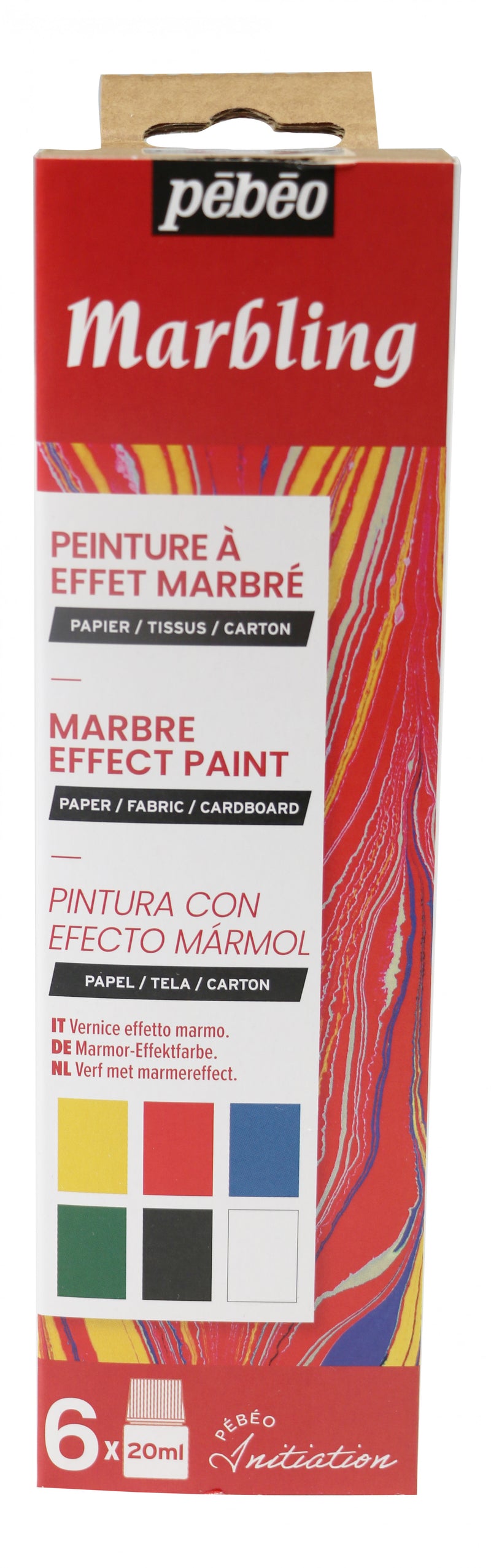 Pebeo Marbling Paints 20ml Set Of 6 Assorted Colours