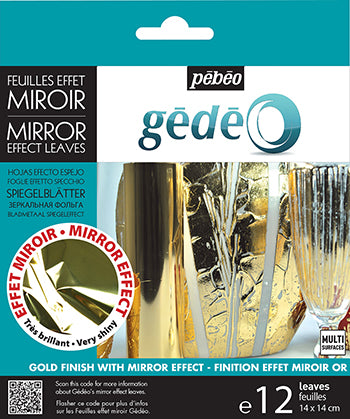 Pebeo Gedeo Metal Leaves Mirror Effect Gold Pack Of 12 Sheets