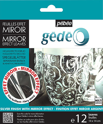 Pebeo Gedeo Metal Leaves Mirror Effect Silver Pack Of 12 Sheets