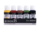 Jasart Byron Matte Acrylic 59ml Paint Set of 5 Earth Colours