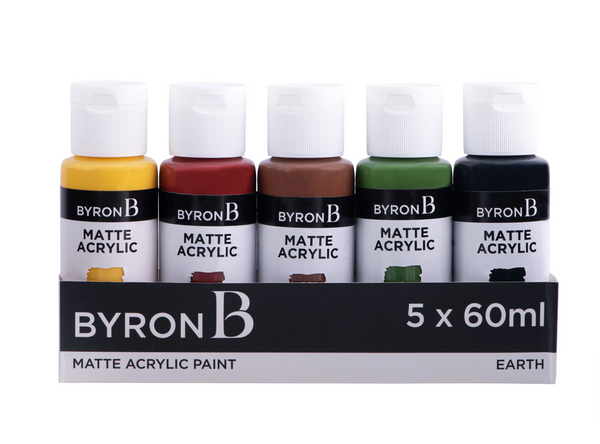 Jasart Byron Matte Acrylic 59ml Paint Set of 5 Earth Colours