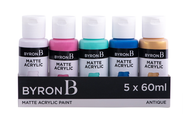 Jasart Byron Matte Acrylic 59ml Paint Set of 5 Antique Colours