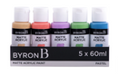 Jasart Byron Matte Acrylic 59ml Paint Set of 5 Pastel Colours