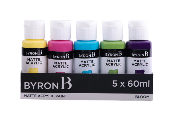 Jasart Byron Matte Acrylic 59ml Paint Set of 5 Bloom Colours