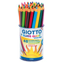Giotto Elios Giant Woodfree Assorted Colouring Pencils Pot of 48