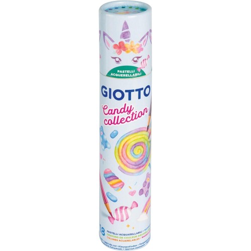 GIOTTO Watercolor Candy Collection - 12 Vibrant Colors With Brush In Reusable Plastic Box