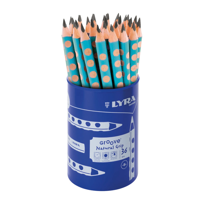 Lyra Groove Graphite B Turquoise Lacquered Pencils Pot of 36